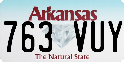 AR license plate 763VUY