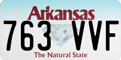 AR license plate 763VVF