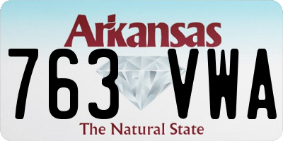 AR license plate 763VWA