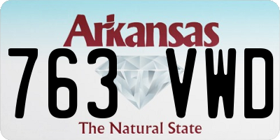 AR license plate 763VWD