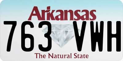 AR license plate 763VWH