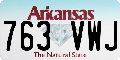 AR license plate 763VWJ