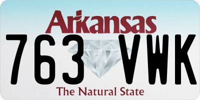AR license plate 763VWK