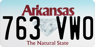 AR license plate 763VWO
