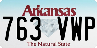 AR license plate 763VWP