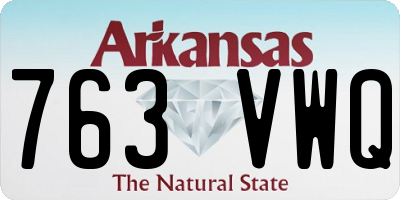 AR license plate 763VWQ