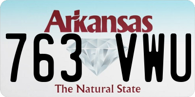 AR license plate 763VWU