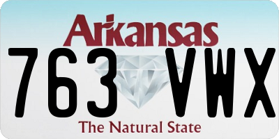 AR license plate 763VWX
