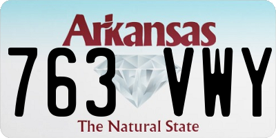 AR license plate 763VWY
