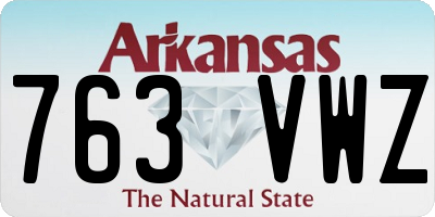 AR license plate 763VWZ
