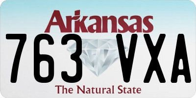 AR license plate 763VXA