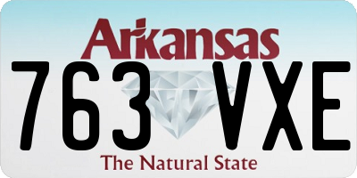 AR license plate 763VXE