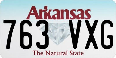 AR license plate 763VXG