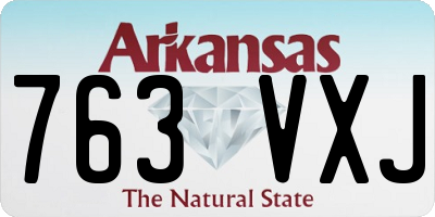 AR license plate 763VXJ