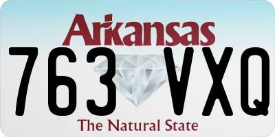 AR license plate 763VXQ