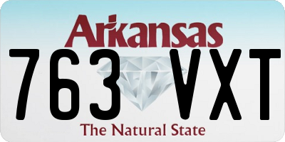AR license plate 763VXT