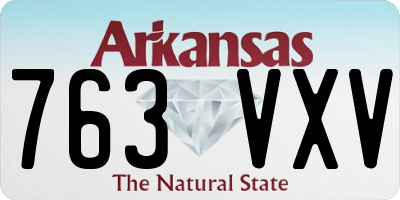 AR license plate 763VXV