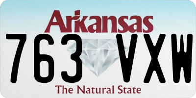 AR license plate 763VXW