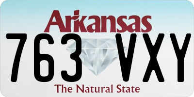 AR license plate 763VXY