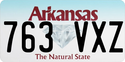 AR license plate 763VXZ