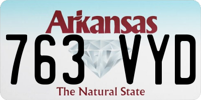 AR license plate 763VYD