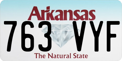 AR license plate 763VYF