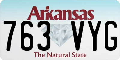 AR license plate 763VYG