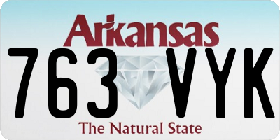 AR license plate 763VYK