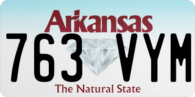 AR license plate 763VYM