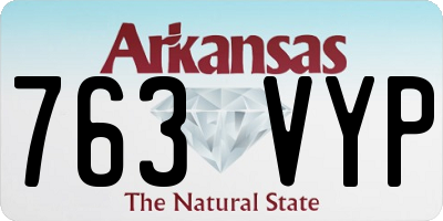 AR license plate 763VYP
