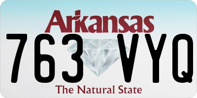 AR license plate 763VYQ