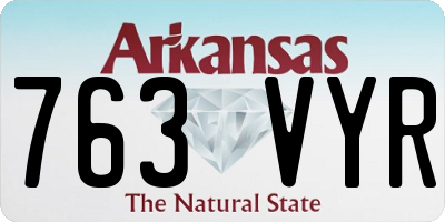 AR license plate 763VYR