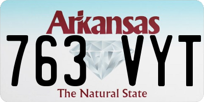 AR license plate 763VYT