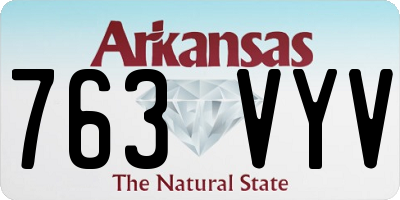 AR license plate 763VYV