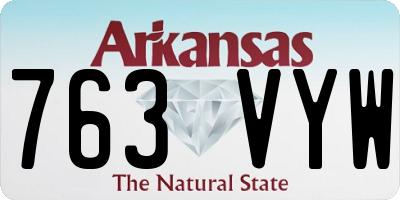 AR license plate 763VYW