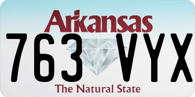 AR license plate 763VYX