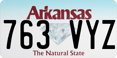 AR license plate 763VYZ