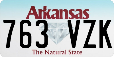 AR license plate 763VZK