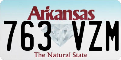 AR license plate 763VZM