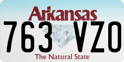 AR license plate 763VZO