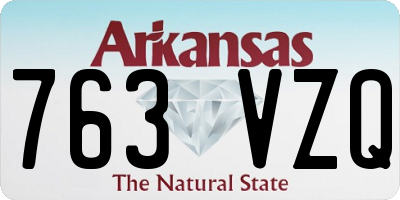 AR license plate 763VZQ