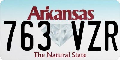 AR license plate 763VZR