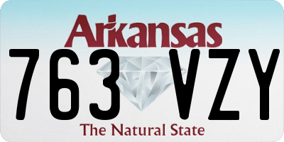 AR license plate 763VZY