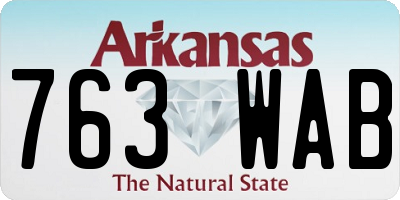 AR license plate 763WAB