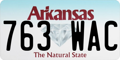 AR license plate 763WAC
