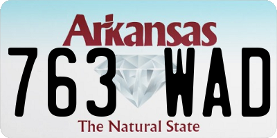 AR license plate 763WAD