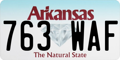 AR license plate 763WAF