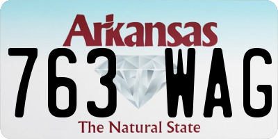 AR license plate 763WAG
