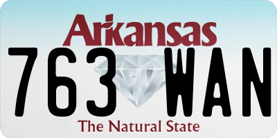 AR license plate 763WAN