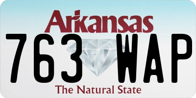 AR license plate 763WAP